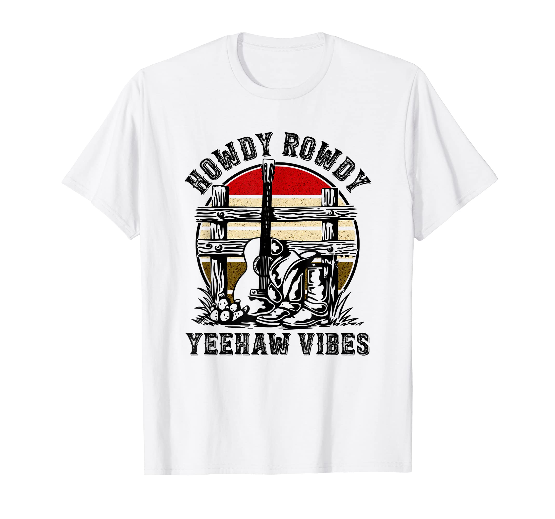 Howdy Rowdy Yeehaw Vibes Sunset Western T-Shirt - Trendy Graphic Men Women - T-Shirt, Sweatshirt, Hoodie