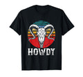 Howdy Bull Skull Cowboy America T-Shirt - Casual Everyday Wear for Adults - T-Shirt, Sweatshirt, Hoodie