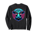 Synthwave Cow Sunglasses Retrowave Sweatshirt - Trendy Graphic Men Women - T-Shirt, Sweatshirt, Hoodie