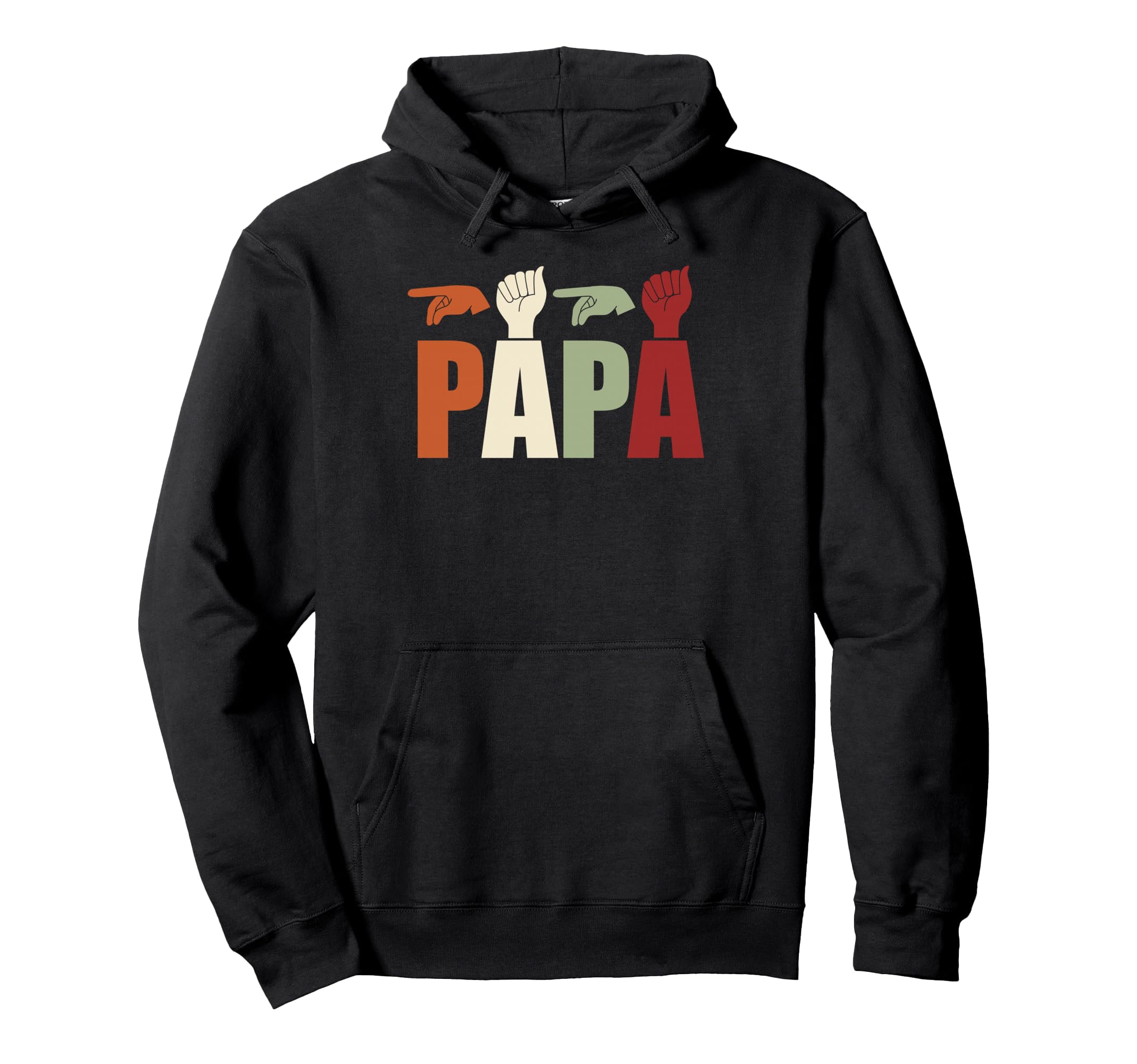 Papa Asl American Sign Language Dad Hoodie - Aesthetic Graphic Unisex - T-Shirt, Sweatshirt, Hoodie
