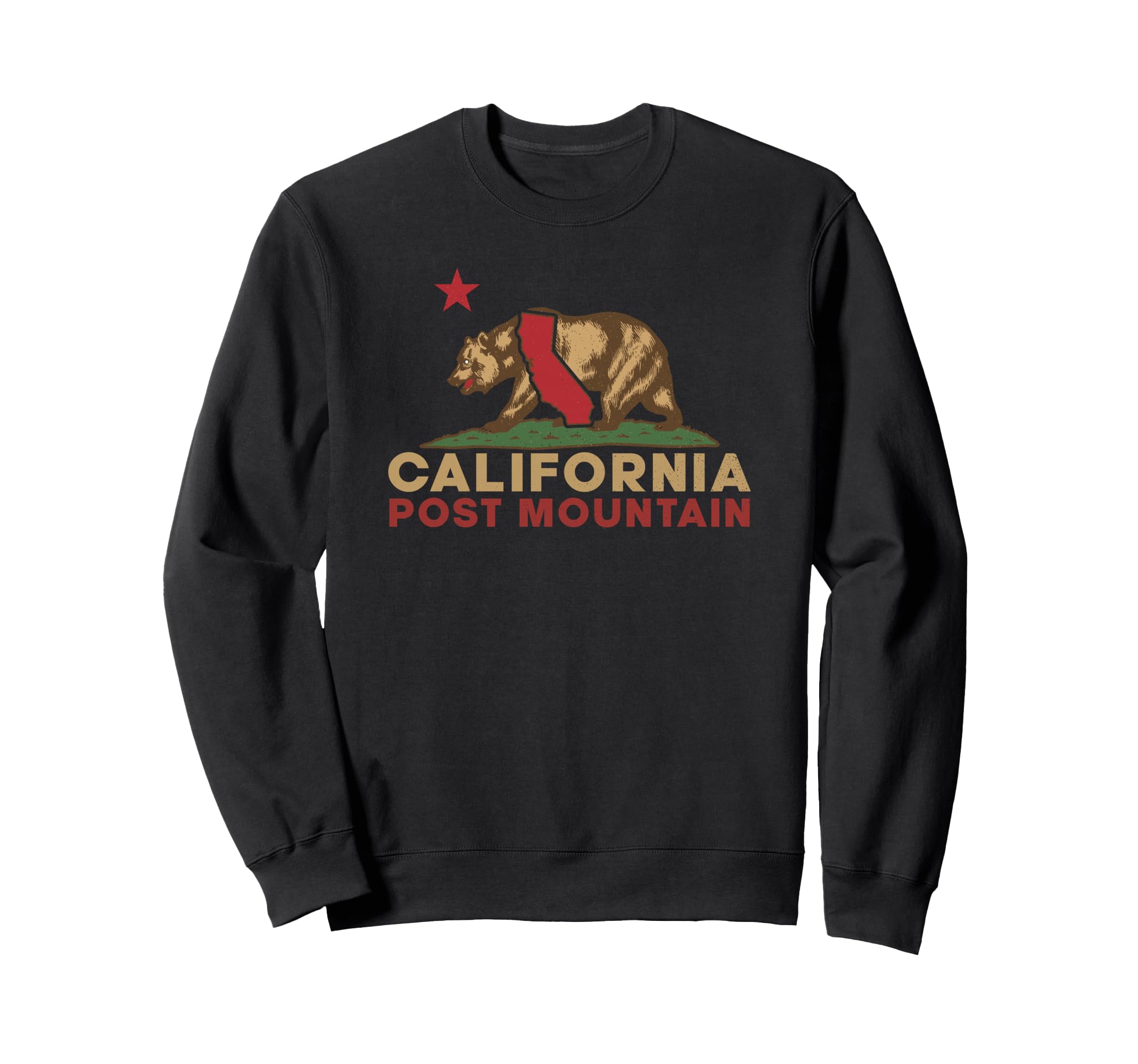 Post Mountain California Bear Sweatshirt - Custom Art Print for Adults - T-Shirt, Sweatshirt, Hoodie