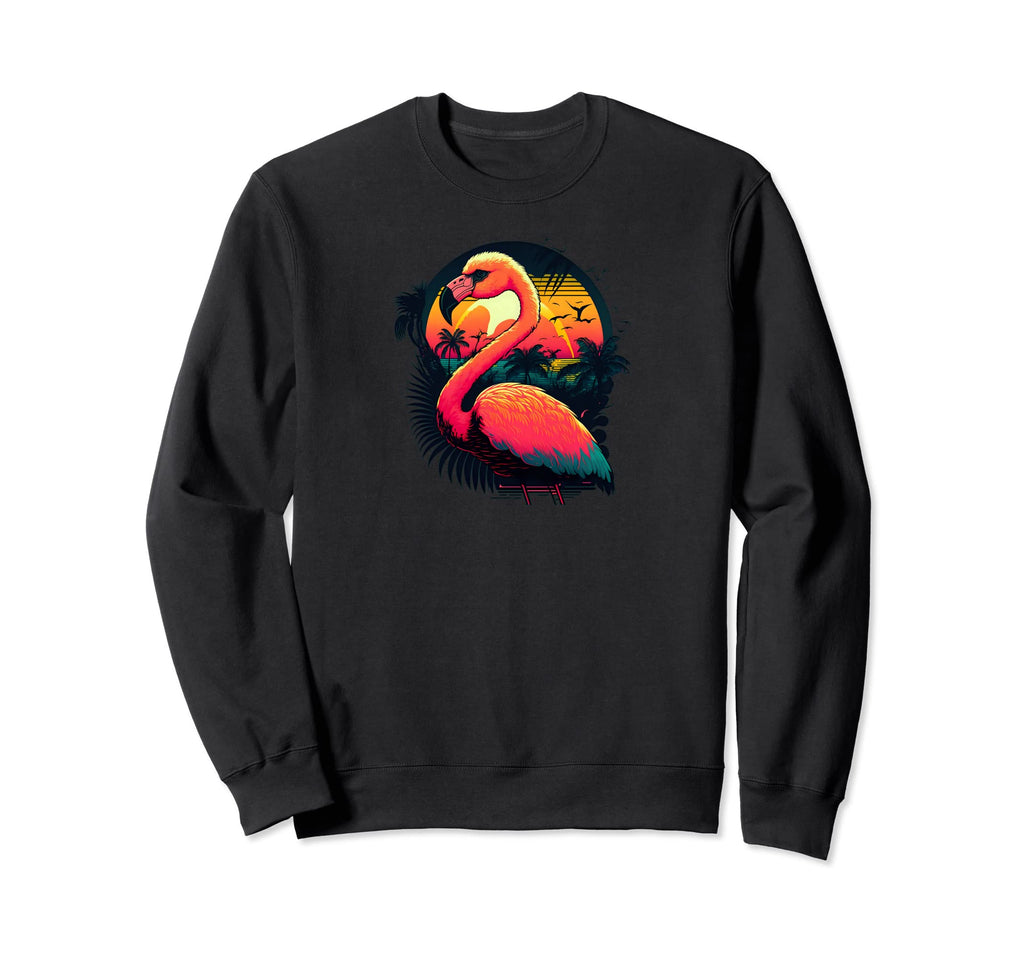 Sunset Flamingo Sweatshirt - Minimalist Print Men Women - T-Shirt, Sweatshirt, Hoodie