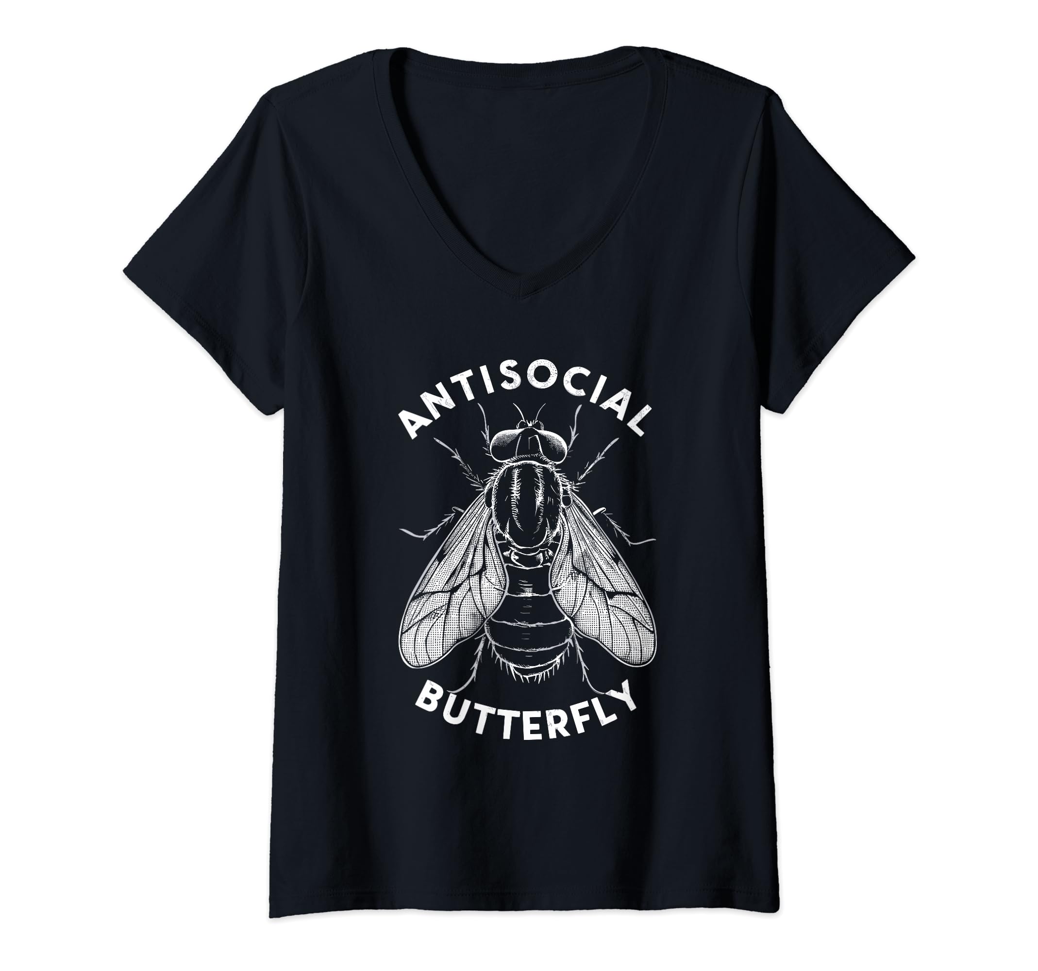 Womens Antisocial Butterfly Housefly T-Shirt - Minimalist Print Men Women - T-Shirt, Sweatshirt, Hoodie
