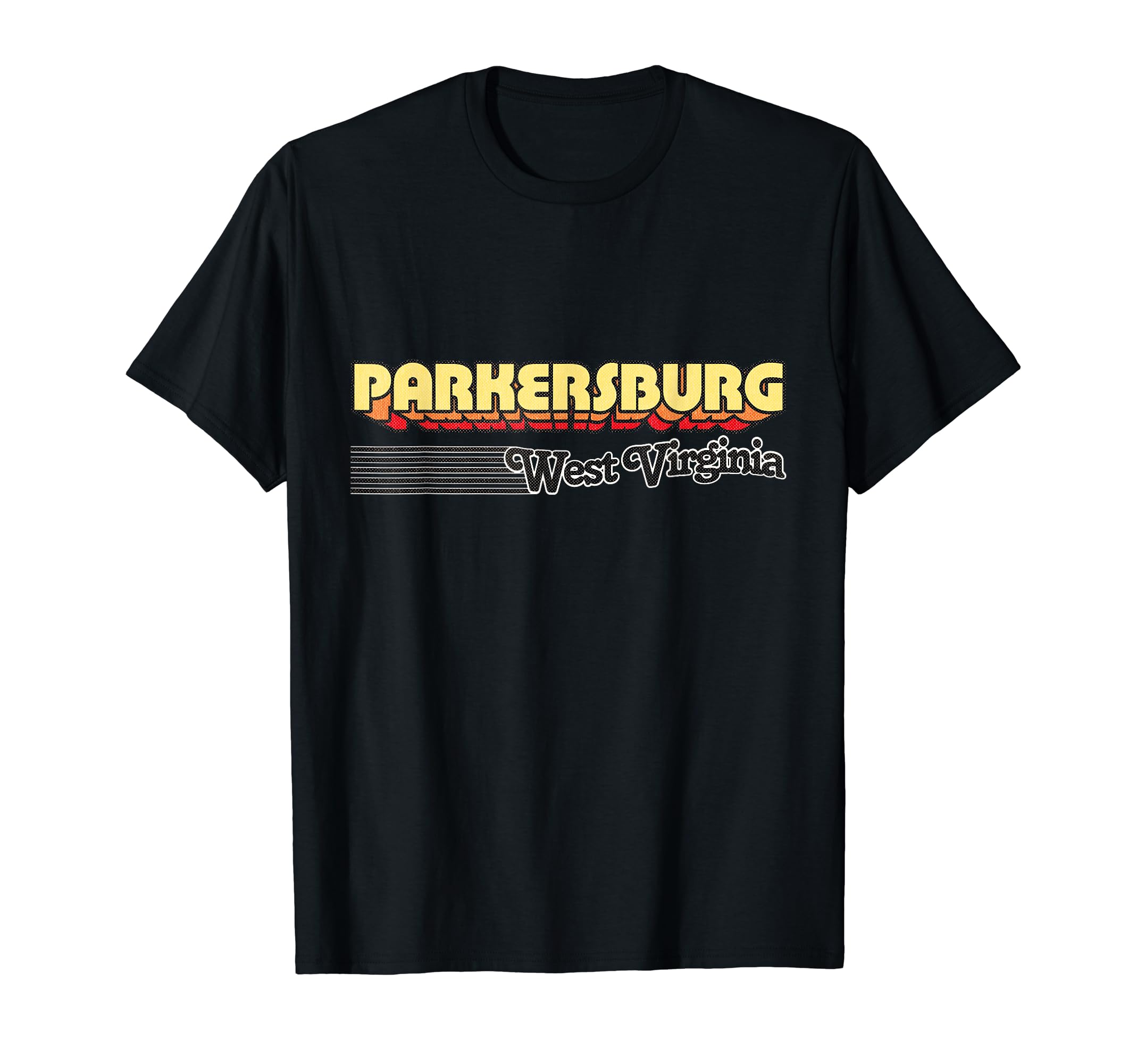 Parkersburg West Virginia Stripes T-Shirt - Fun Novelty Design Unisex - T-Shirt, Sweatshirt, Hoodie