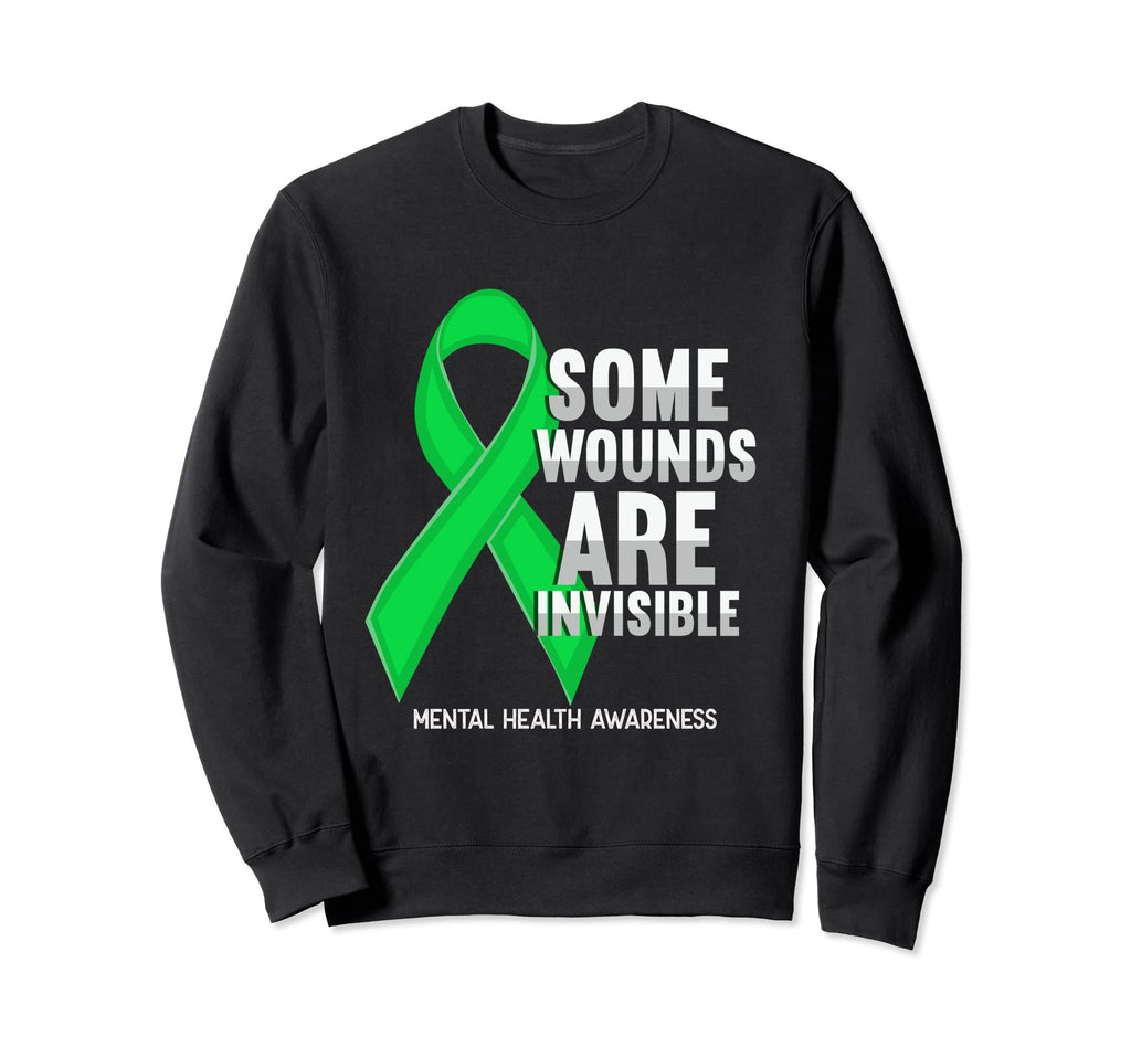Some Wounds Are Invisible Mental Sweatshirt - Aesthetic Graphic for Adults - T-Shirt, Sweatshirt, Hoodie