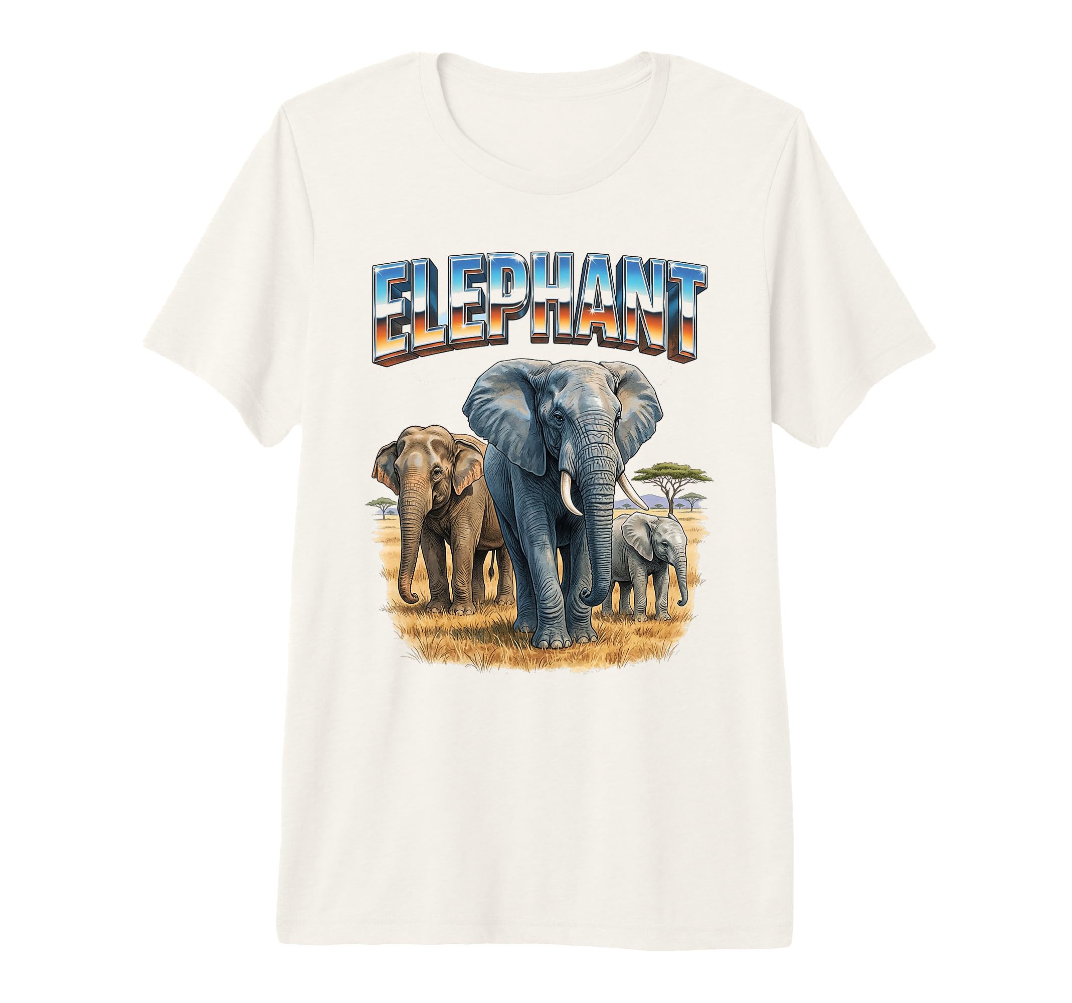 Elephant 70S 90S Elephant African Animal T-Shirt - Graphic Print Men Women - T-Shirt, Sweatshirt, Hoodie