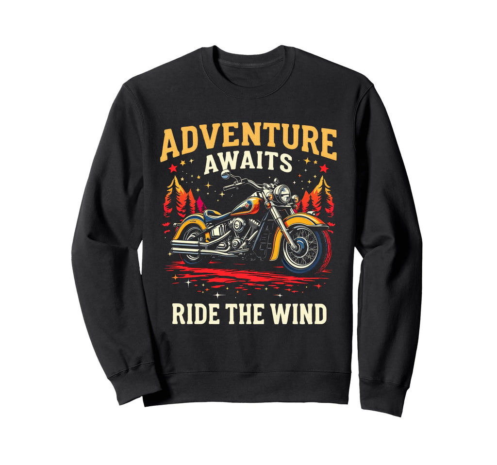 Adventure Awaits Ride Wind Sweatshirt - Unique Graphic for Adults - T-Shirt, Sweatshirt, Hoodie