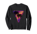 Synthwave Vaporwave Triangle Palm Trees Sweatshirt - Unique Graphic Unisex - T-Shirt, Sweatshirt, Hoodie