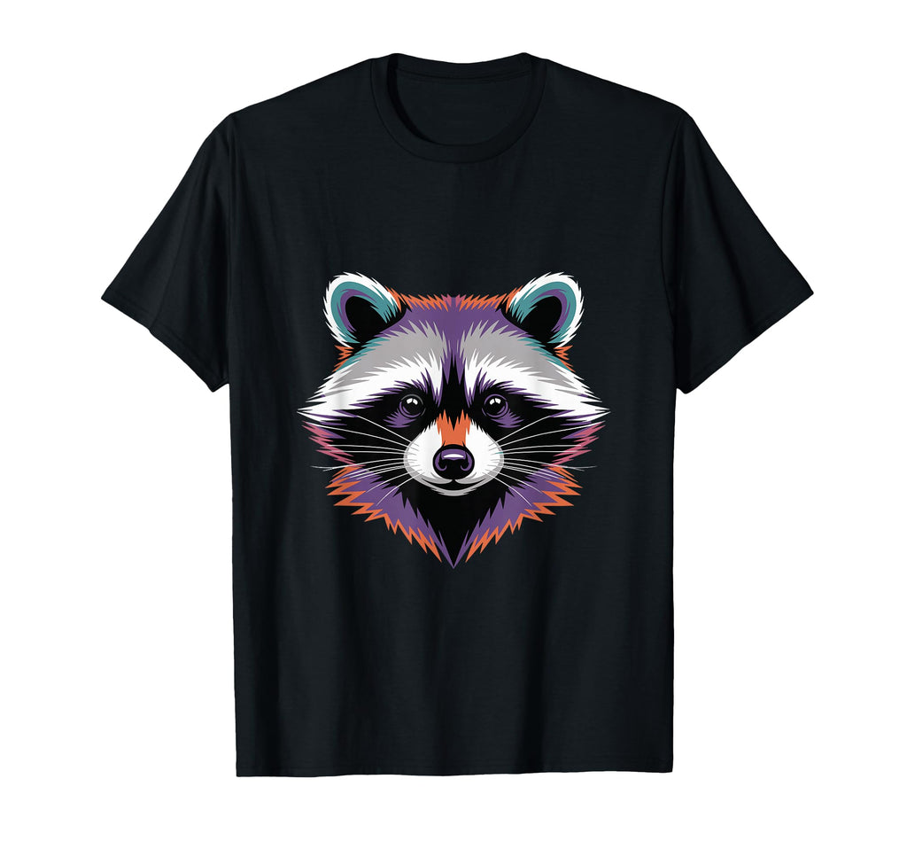 Vibrant Colorful Raccoon Face Head T-Shirt - Streetwear Style Unisex - T-Shirt, Sweatshirt, Hoodie