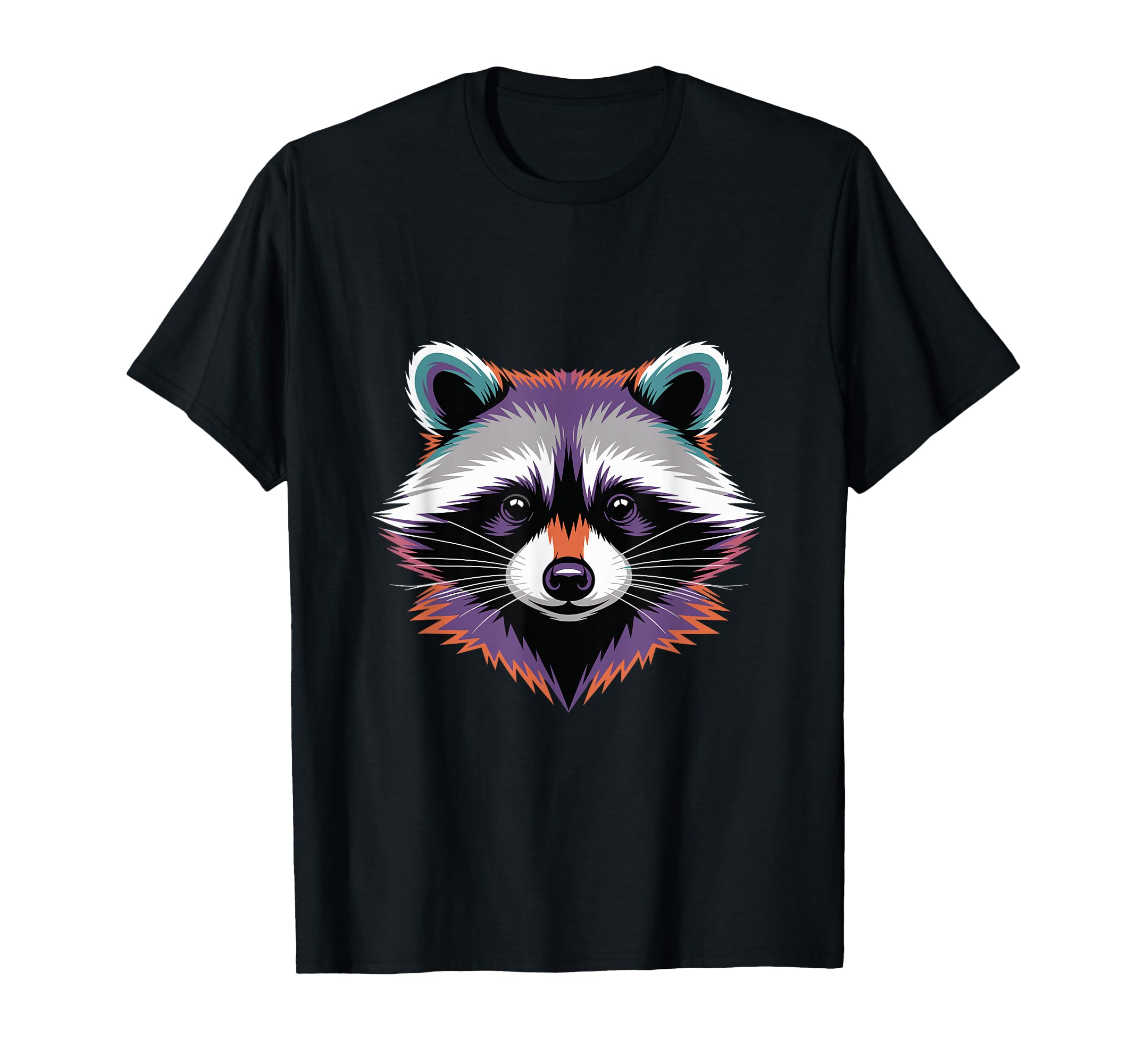 Vibrant Colorful Raccoon Face Head T-Shirt - Streetwear Style Unisex - T-Shirt, Sweatshirt, Hoodie