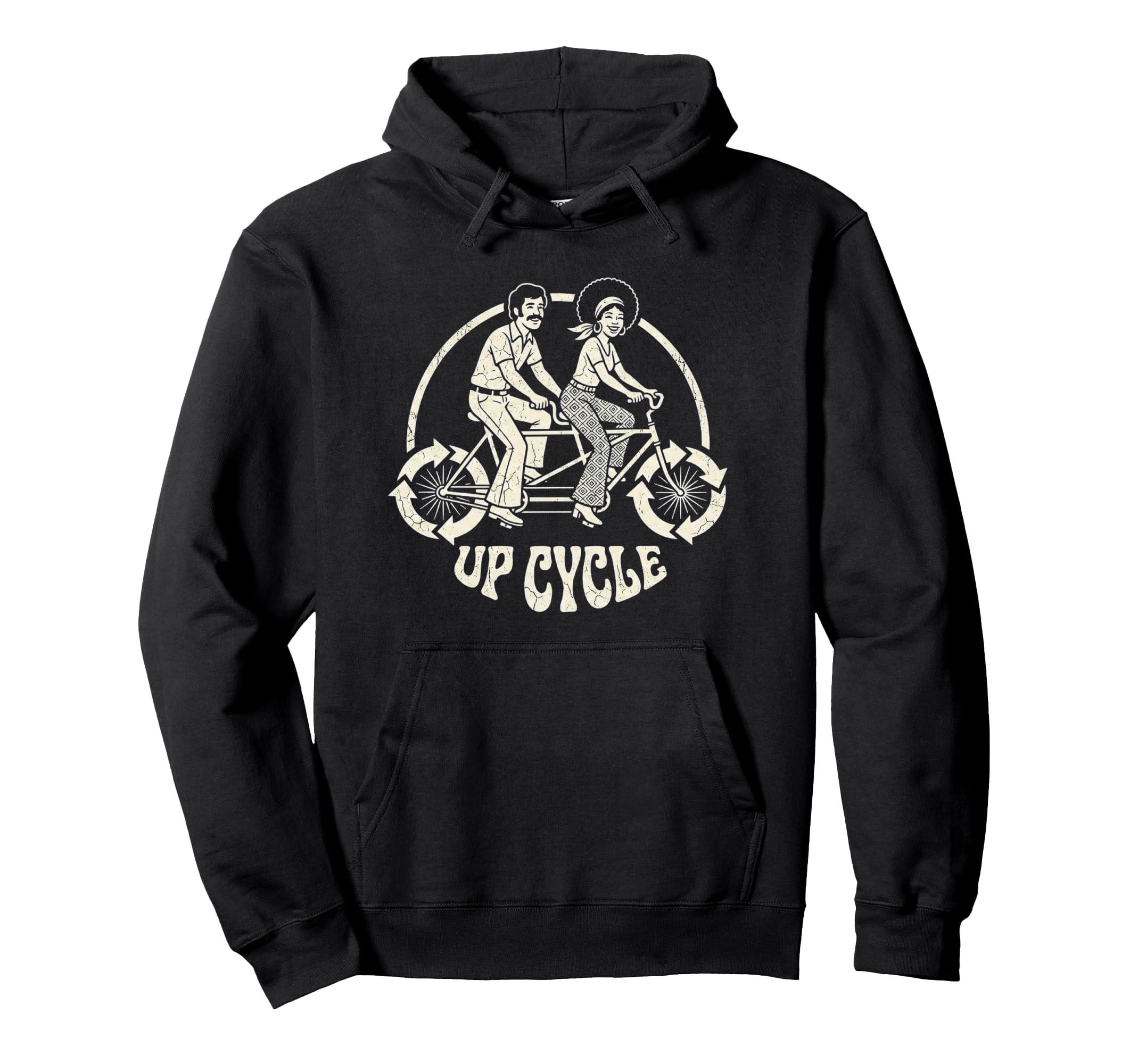 Tandem Upcycling Bicycle S 70S Hoodie - Trendy Graphic for Adults - T-Shirt, Sweatshirt, Hoodie