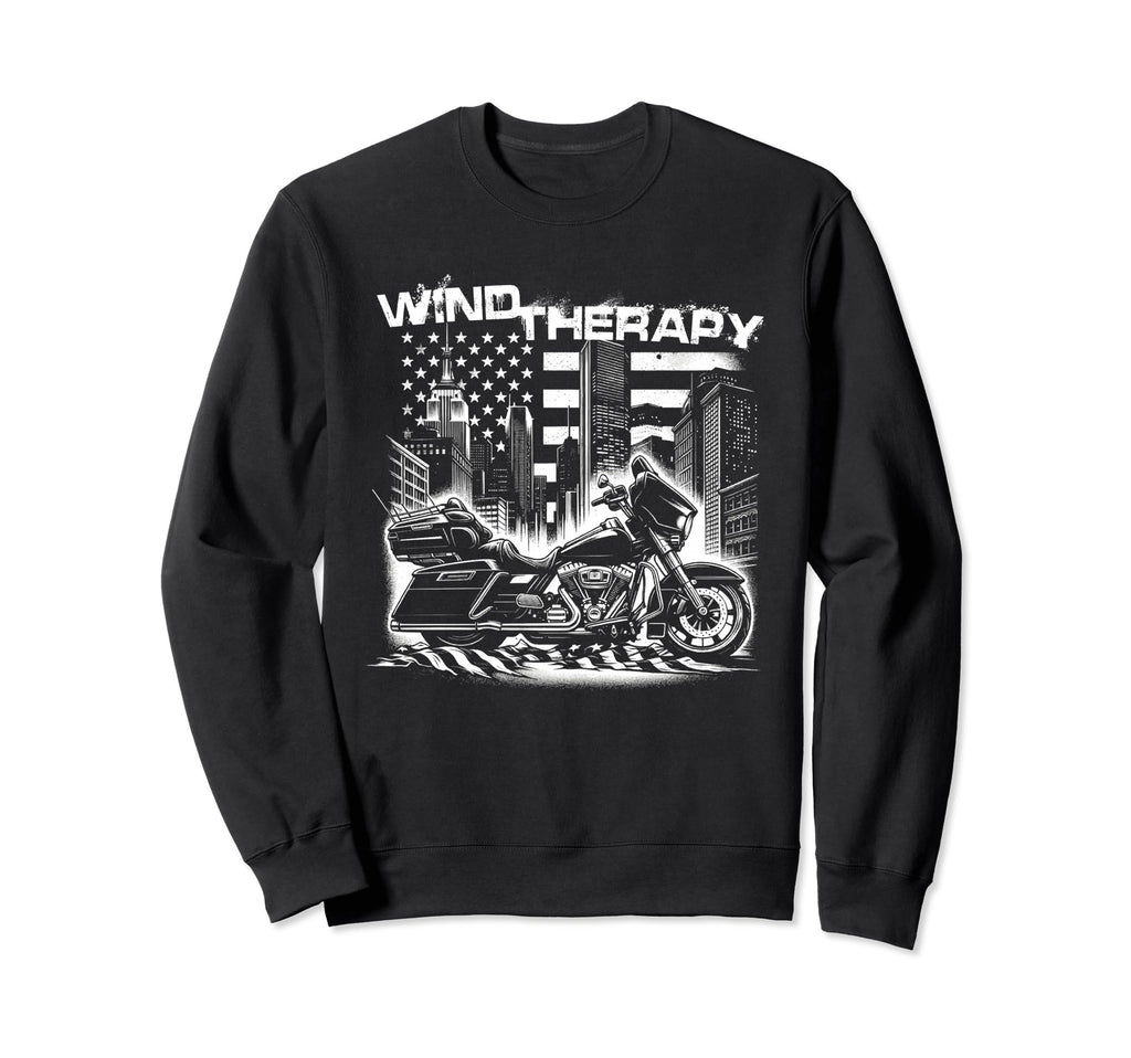 Motorcycle Rider Wind Therapy Sweatshirt - Fun Novelty Design for Adults - T-Shirt, Sweatshirt, Hoodie