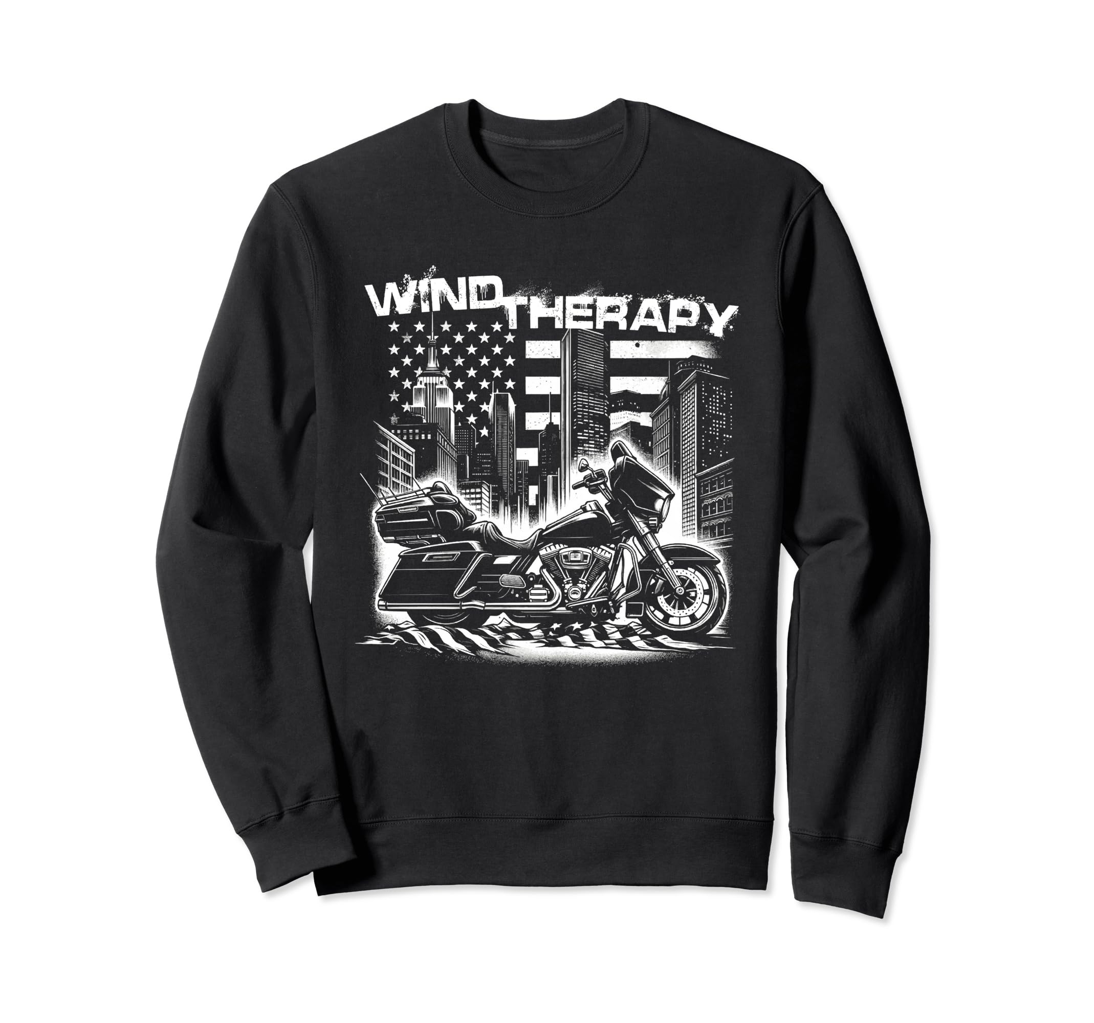 Motorcycle Rider Wind Therapy Sweatshirt - Fun Novelty Design for Adults - T-Shirt, Sweatshirt, Hoodie