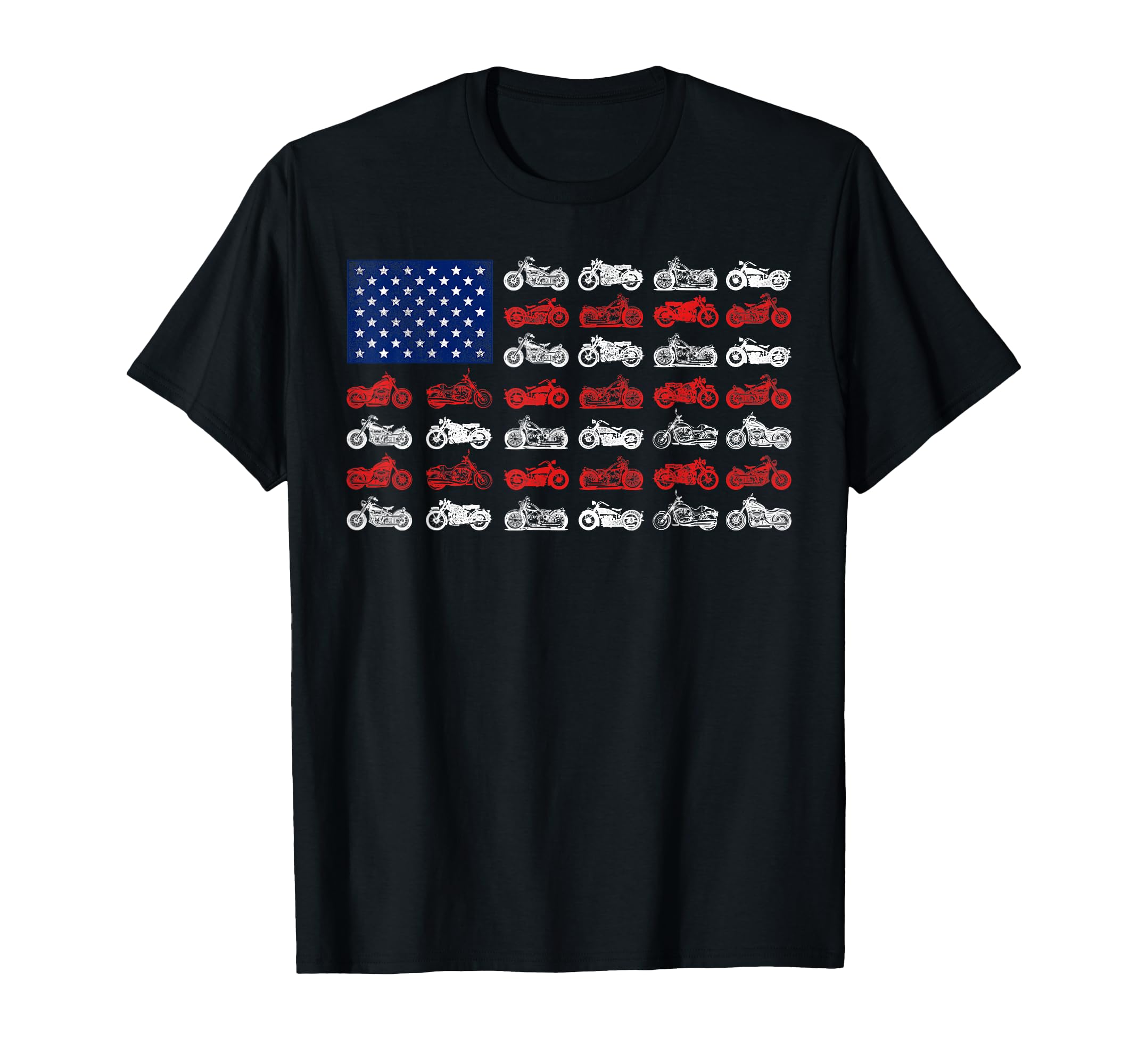 Motorcycle Biker American Flag T-Shirt - Unique Graphic for Adults - T-Shirt, Sweatshirt, Hoodie