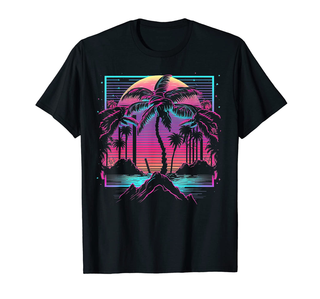 Palm Tree Vaporwave Retrowave Aesthetic T-Shirt - Aesthetic Graphic Unisex - T-Shirt, Sweatshirt, Hoodie