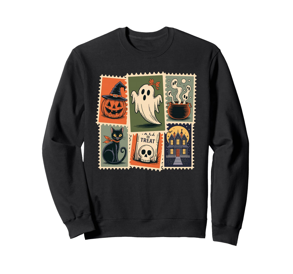 Halloween Postage Stamp Spooky Sweatshirt - Custom Art Print for Adults - T-Shirt, Sweatshirt, Hoodie