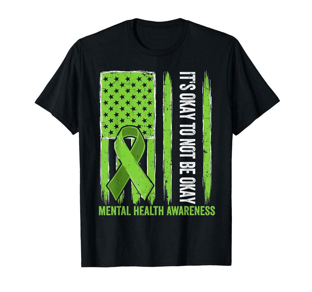 Us Flag Mental Health Awareness T-Shirt - Casual Everyday Wear Men Women - T-Shirt, Sweatshirt, Hoodie