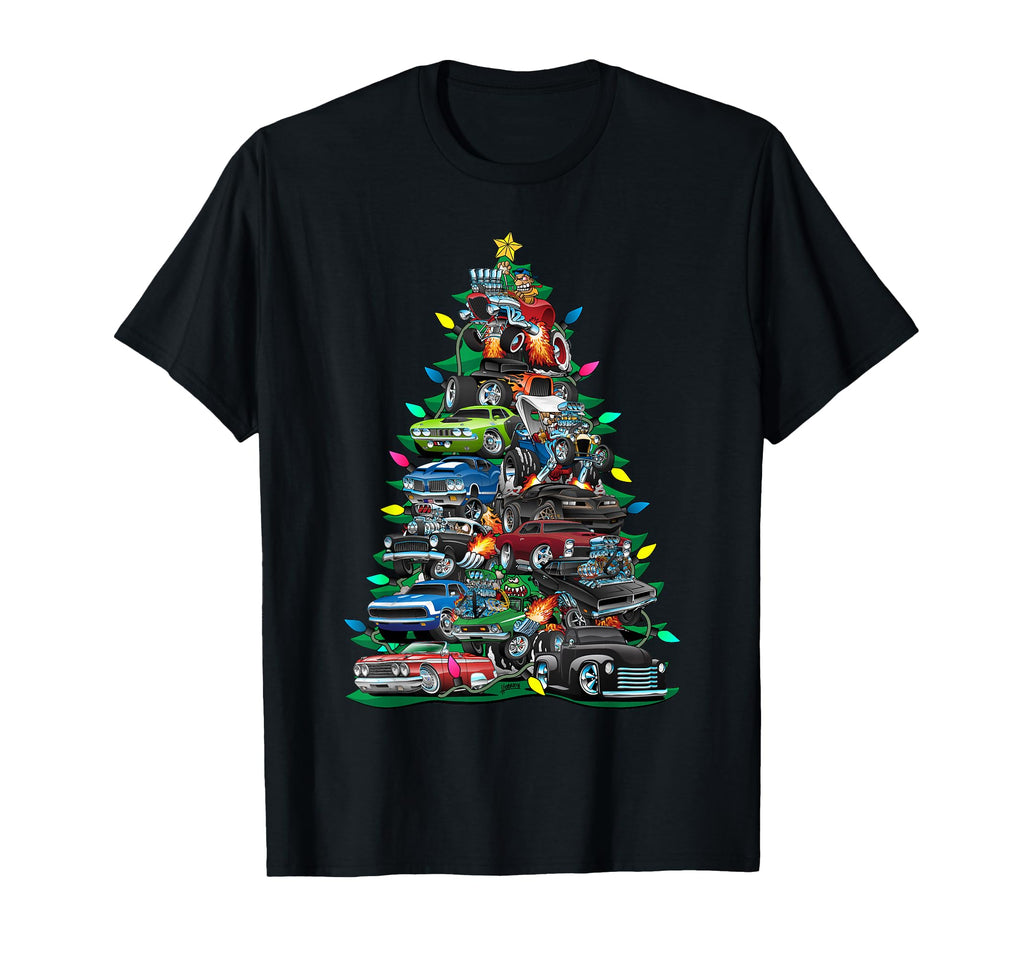 Car Madness Tree Muscle Cars And T-Shirt - Novelty Apparel for Adults - T-Shirt, Sweatshirt, Hoodie