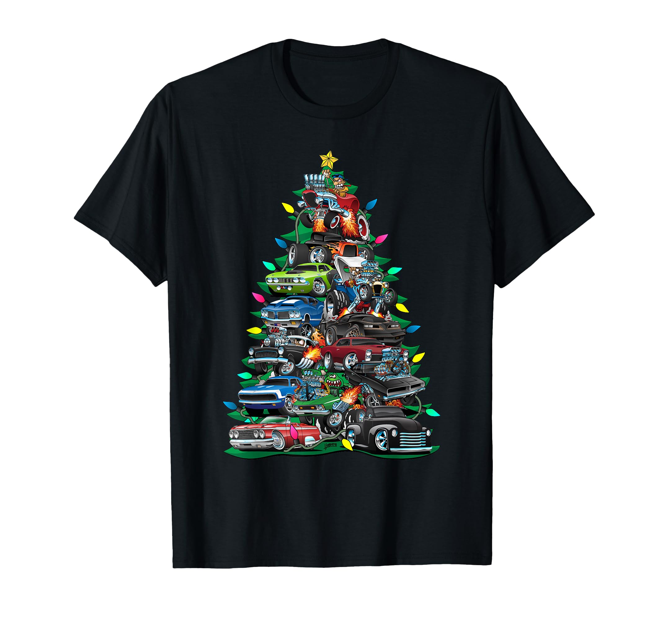 Car Madness Tree Muscle Cars And T-Shirt - Novelty Apparel for Adults - T-Shirt, Sweatshirt, Hoodie