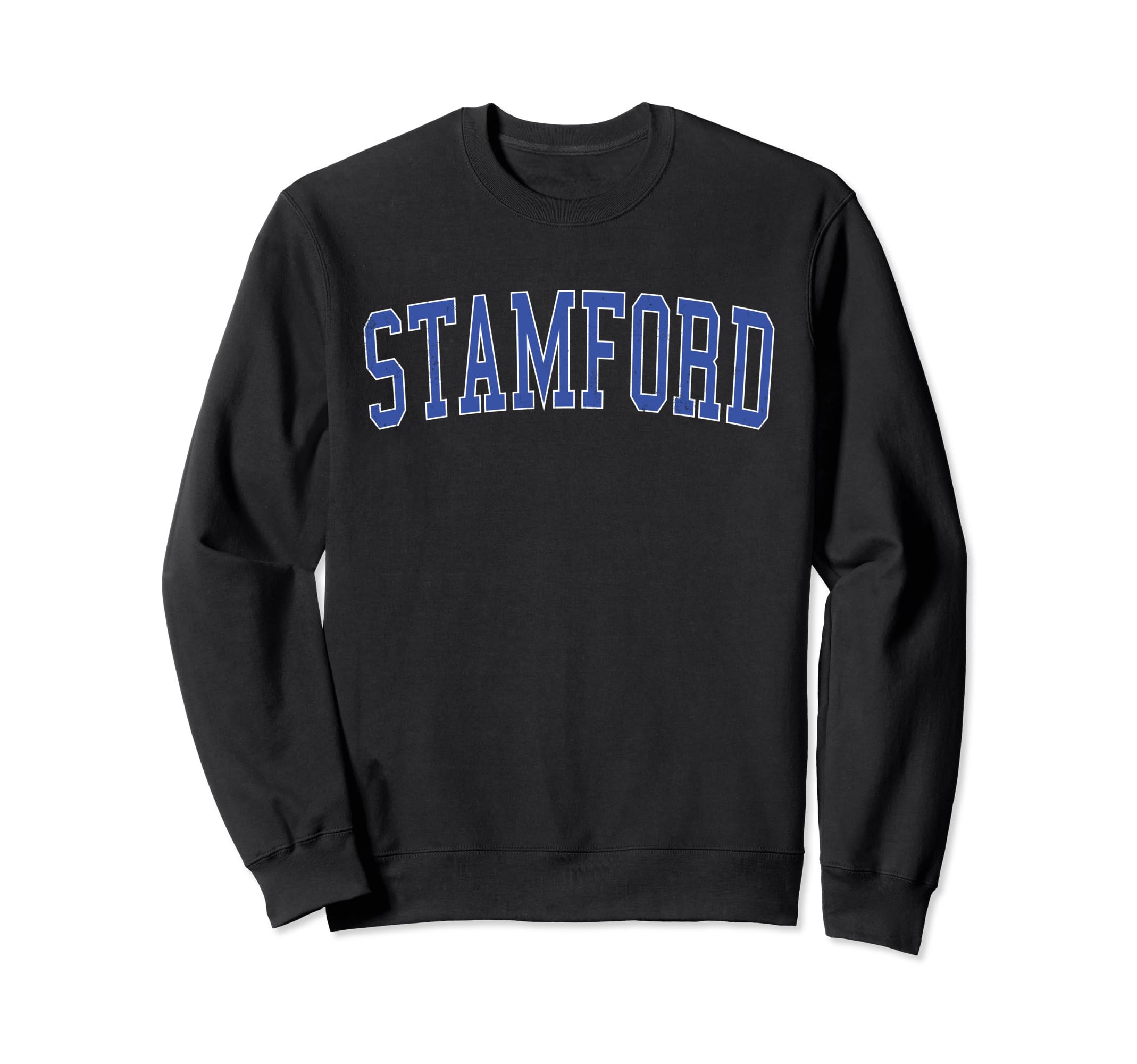 Stamford Ct Distressed Blue Varsity Sweatshirt - Graphic Print Men Women - T-Shirt, Sweatshirt, Hoodie