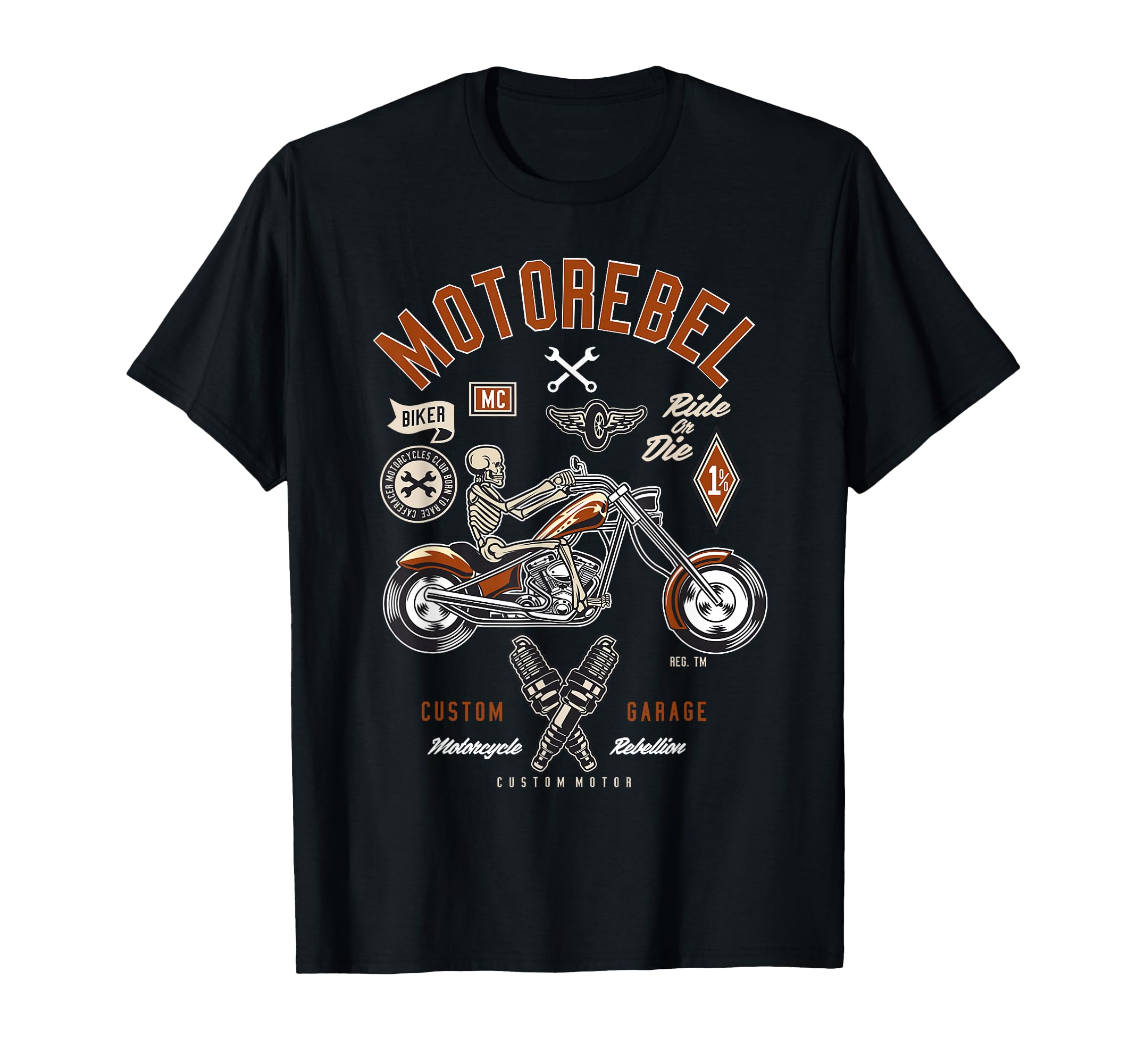 Motorcycle Biker Rocker Fun T-Shirt - Graphic Print for Adults - T-Shirt, Sweatshirt, Hoodie
