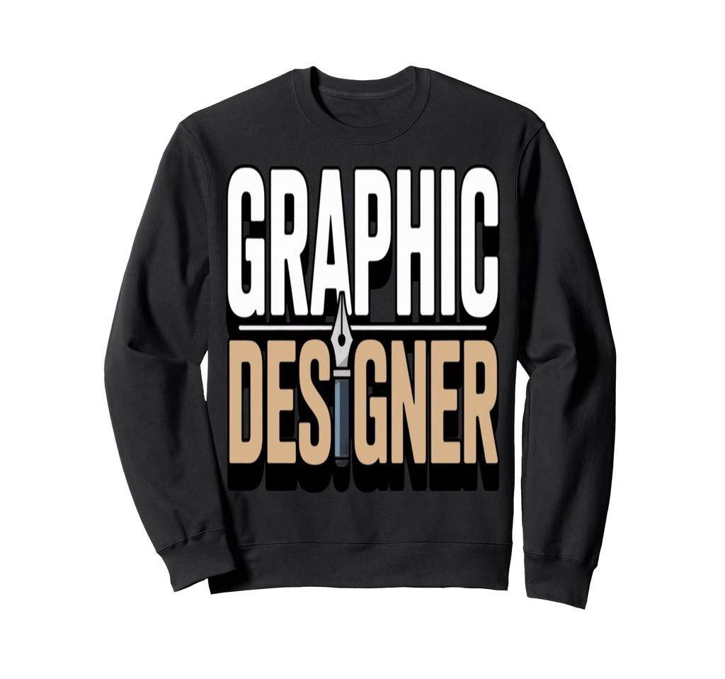 Designer Typography Pen Icon Sweatshirt - Graphic Print Men Women - T-Shirt, Sweatshirt, Hoodie