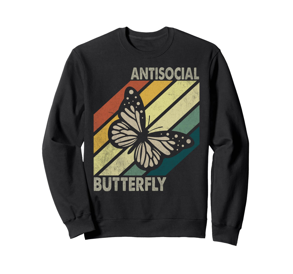 Antisocial Butterfly Gift Sweatshirt - Minimalist Print for Adults - T-Shirt, Sweatshirt, Hoodie