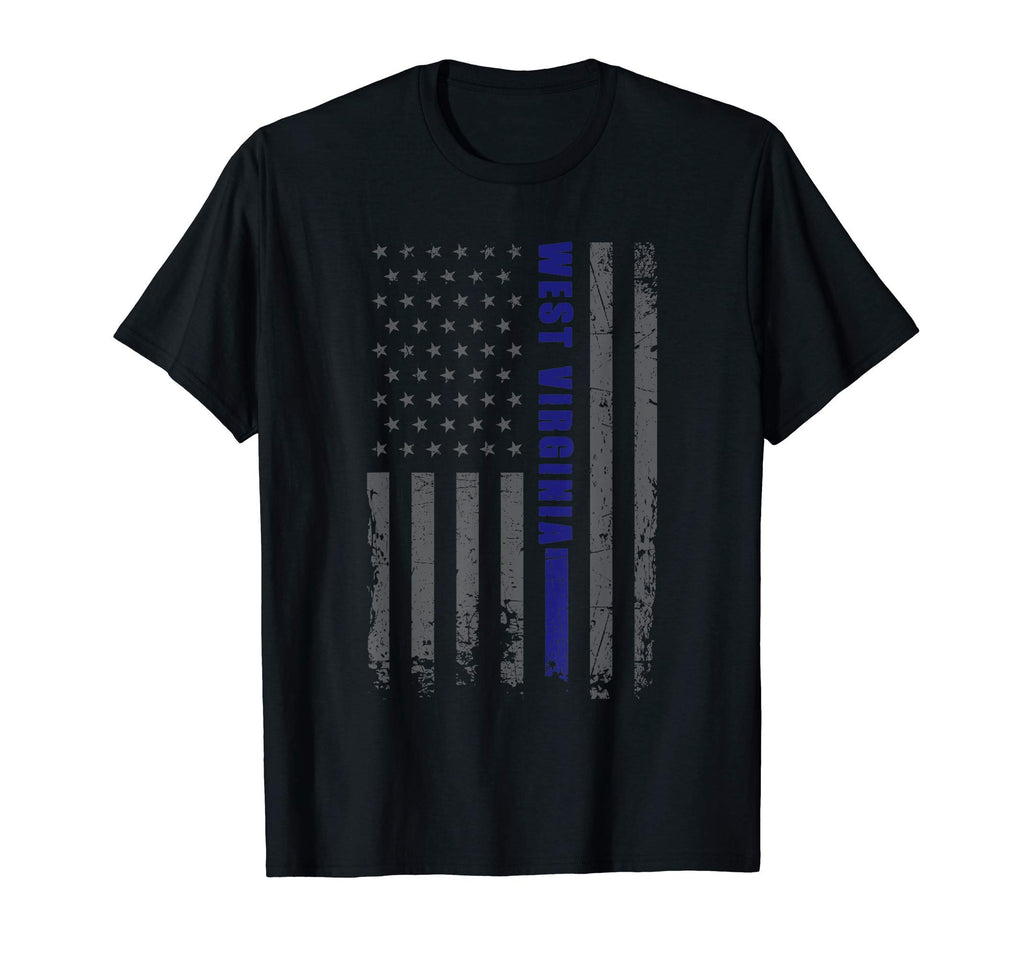 Thin Blue Line Us Flag West Virginia T-Shirt - Minimalist Print for Adults - T-Shirt, Sweatshirt, Hoodie