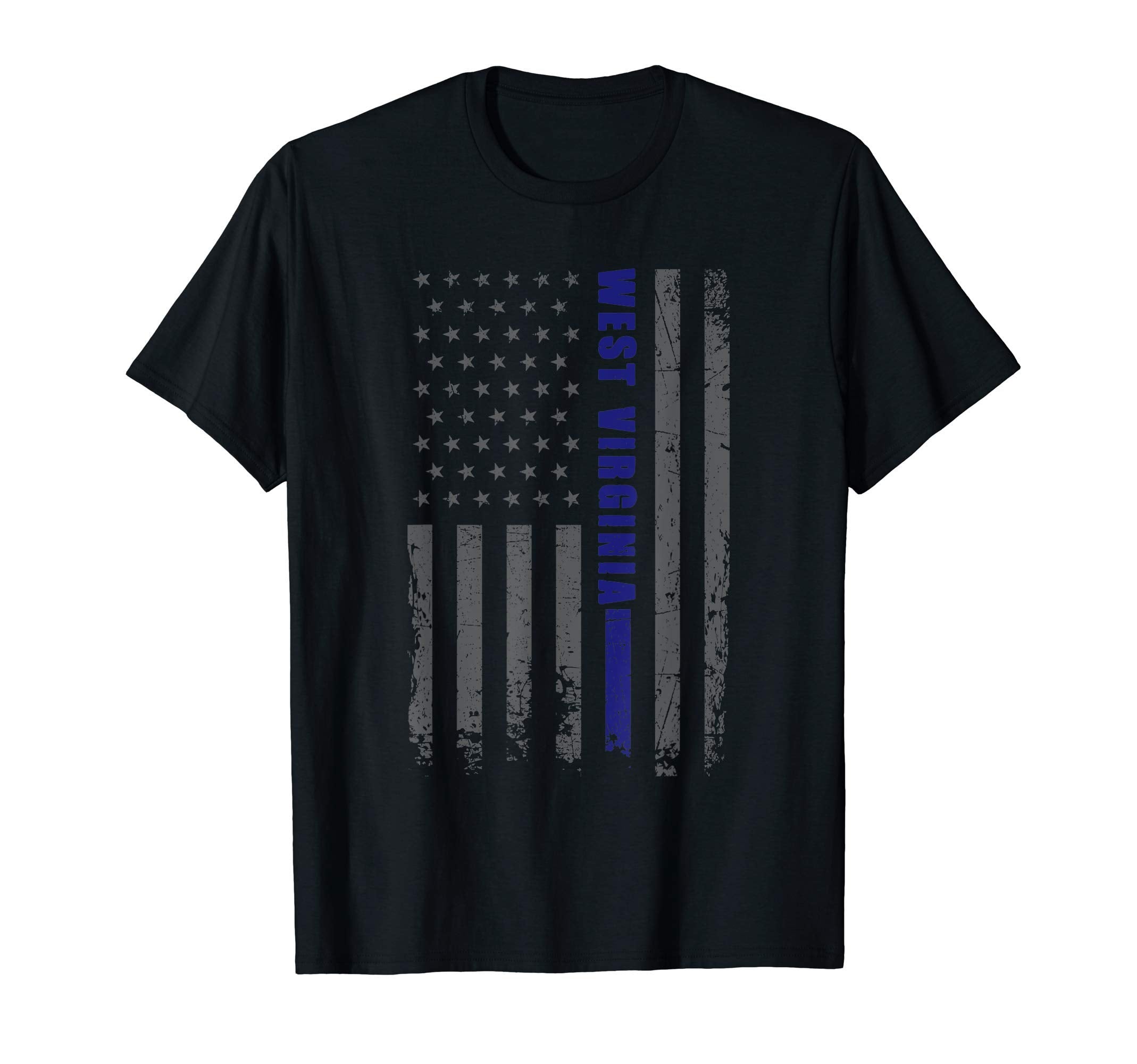 Thin Blue Line Us Flag West Virginia T-Shirt - Minimalist Print for Adults - T-Shirt, Sweatshirt, Hoodie