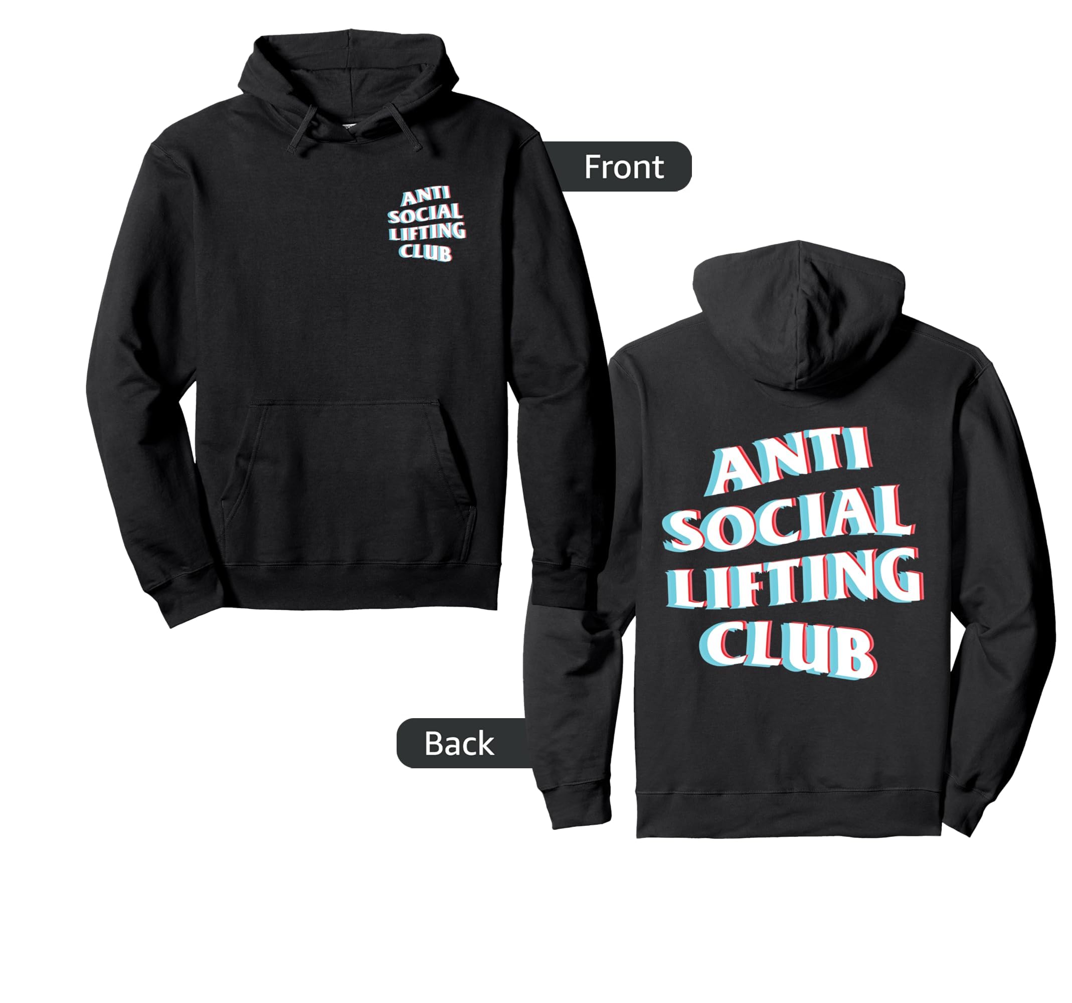 Anti Social Lifting Club Focus Trippy Hoodie - Minimalist Print Unisex - T-Shirt, Sweatshirt, Hoodie