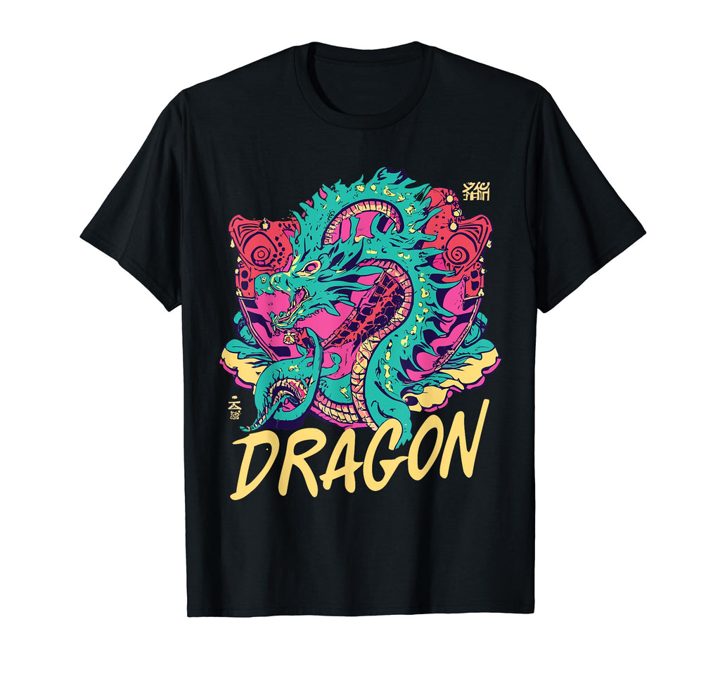 Dragon Techno Vaporwave Anime T-Shirt - Trendy Graphic for Adults - T-Shirt, Sweatshirt, Hoodie
