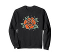Rose Traditional Tattoo Flower Sweatshirt - Fun Novelty Design Men Women - T-Shirt, Sweatshirt, Hoodie