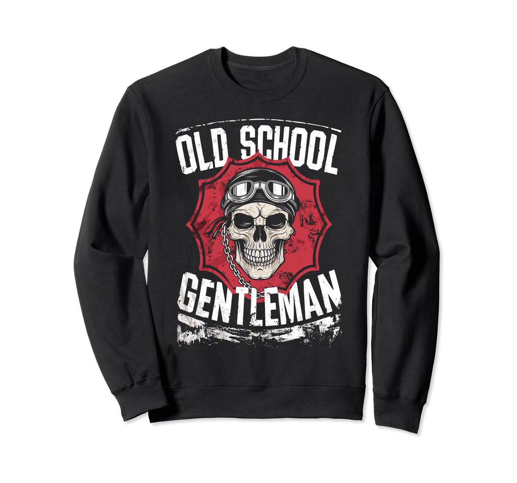 Biker Skull Motorcycle Gentleman Sweatshirt - Trendy Graphic Unisex - T-Shirt, Sweatshirt, Hoodie