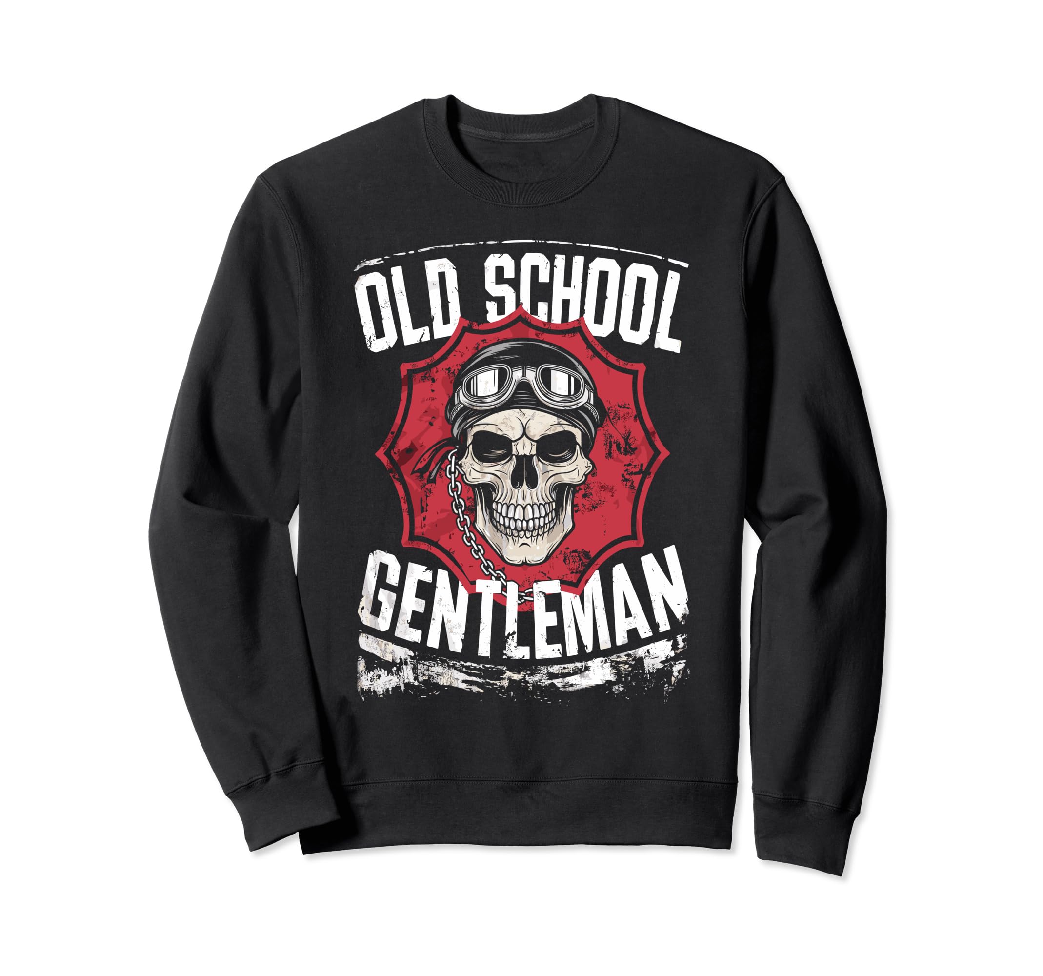 Biker Skull Motorcycle Gentleman Sweatshirt - Trendy Graphic Unisex - T-Shirt, Sweatshirt, Hoodie