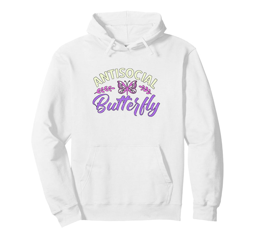 Antisocial Butterfly Pretty Hoodie - Streetwear Style Men Women - T-Shirt, Sweatshirt, Hoodie