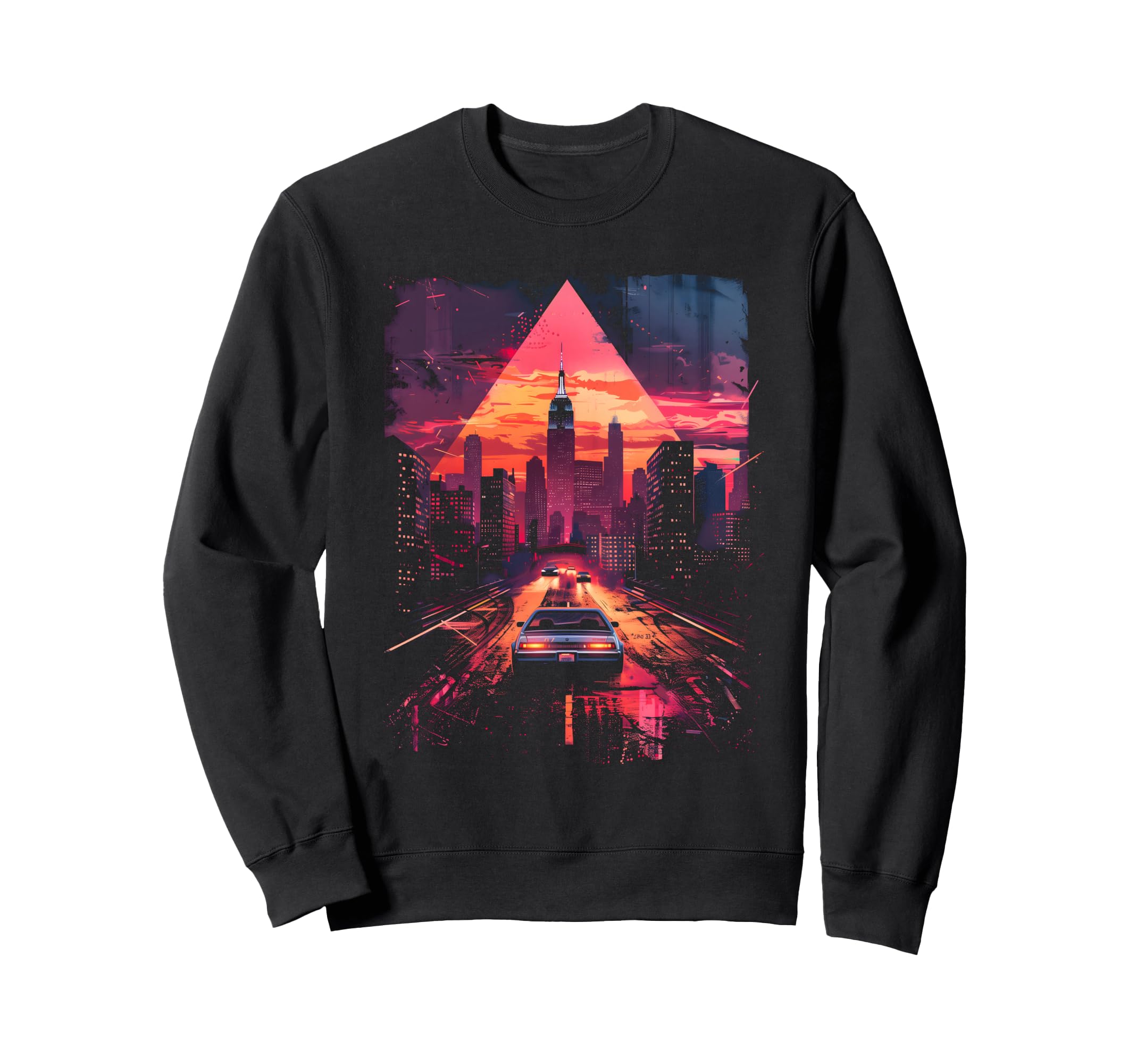 Car 1980S 1990S Retrowave Aesthetic Sweatshirt - Trendy Graphic Unisex - T-Shirt, Sweatshirt, Hoodie