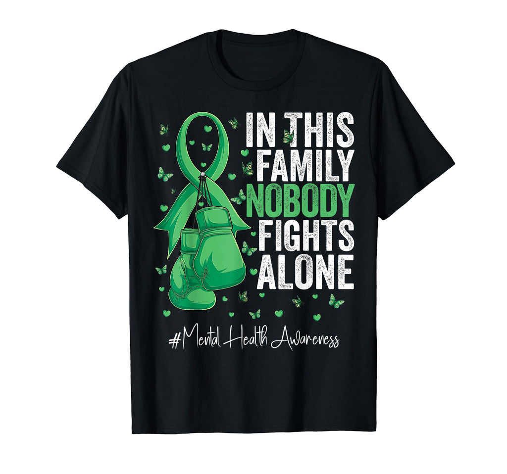 Green Ribbon Survivor Fighter Mental T-Shirt - Graphic Print for Adults - T-Shirt, Sweatshirt, Hoodie