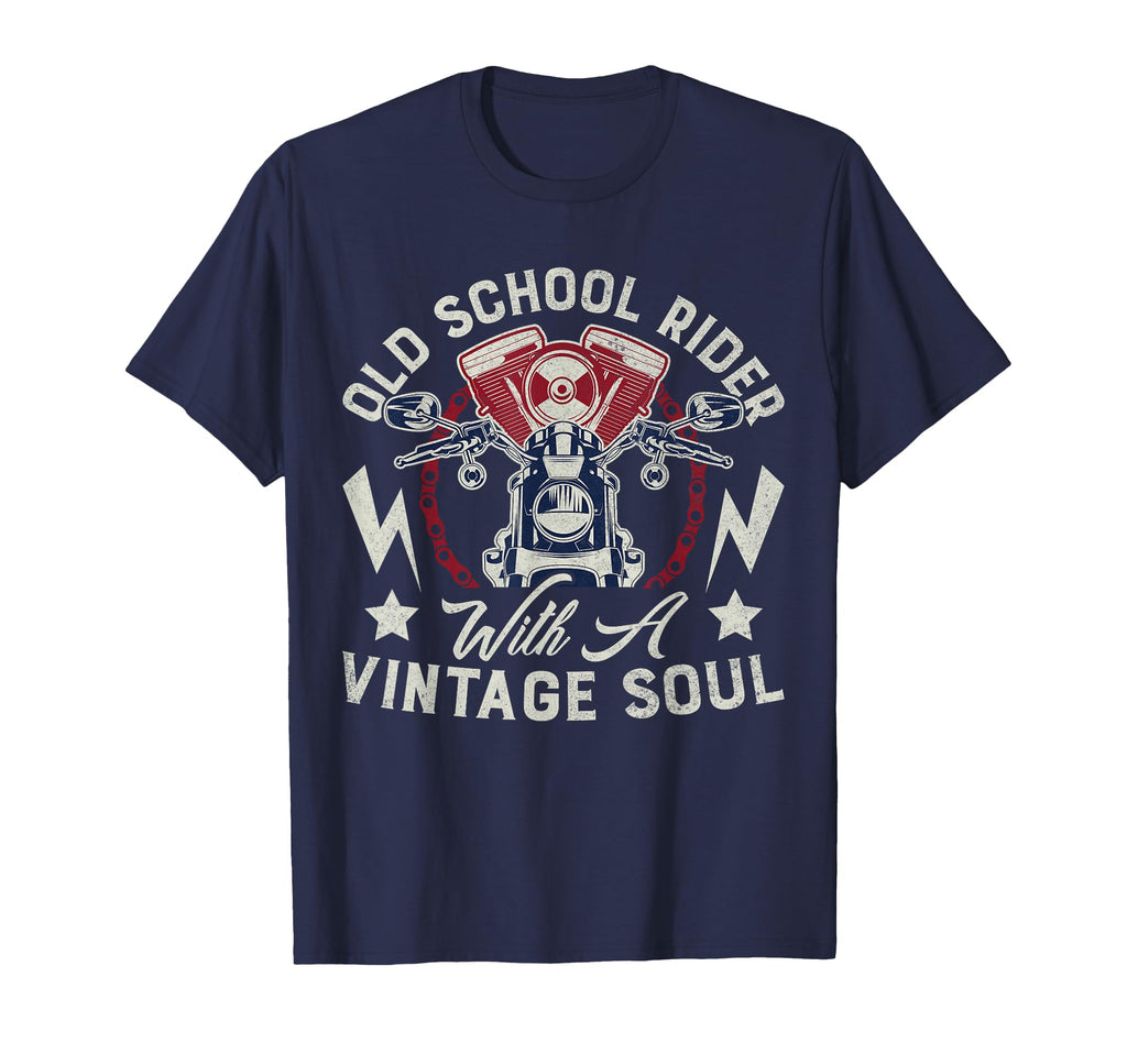 Old School Rider Soul Motorcycle T-Shirt - Custom Art Print Unisex - T-Shirt, Sweatshirt, Hoodie