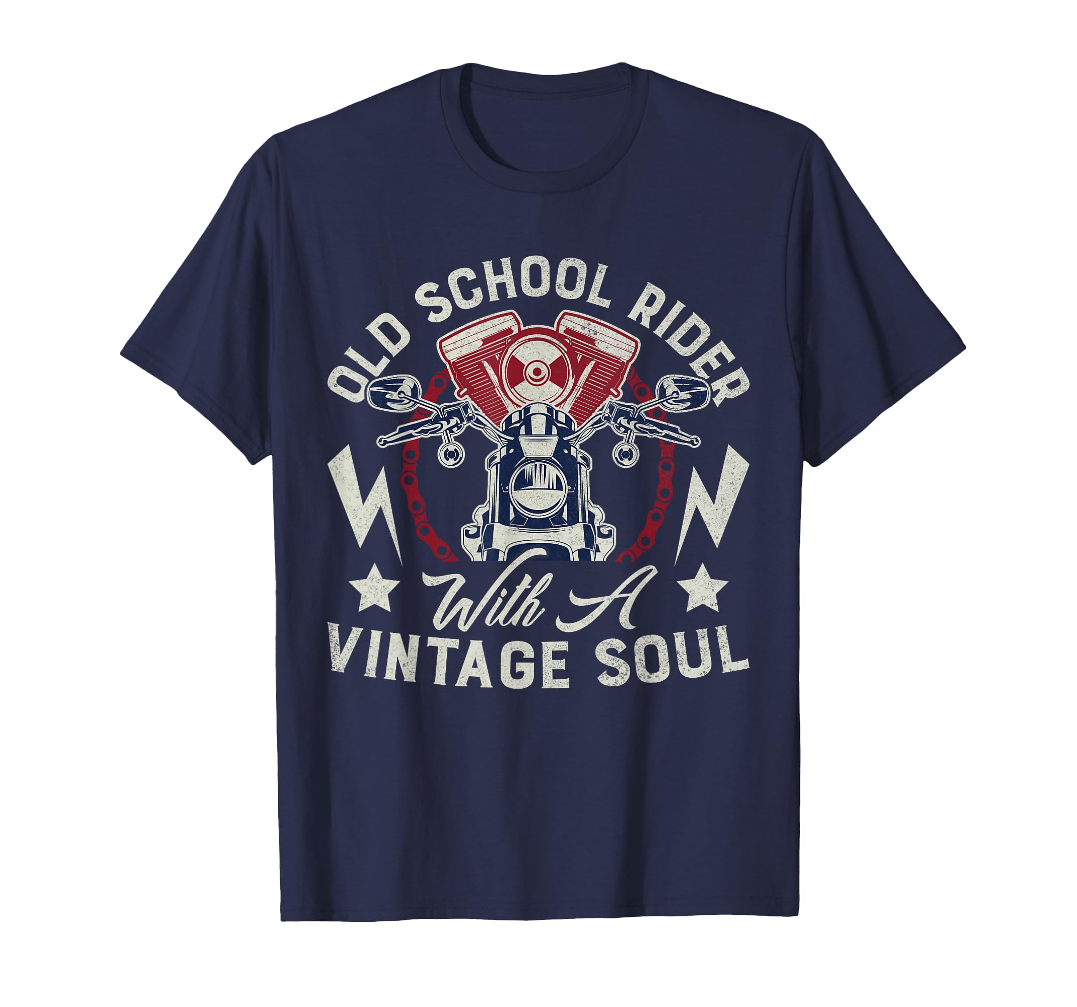 Old School Rider Soul Motorcycle T-Shirt - Custom Art Print Unisex - T-Shirt, Sweatshirt, Hoodie