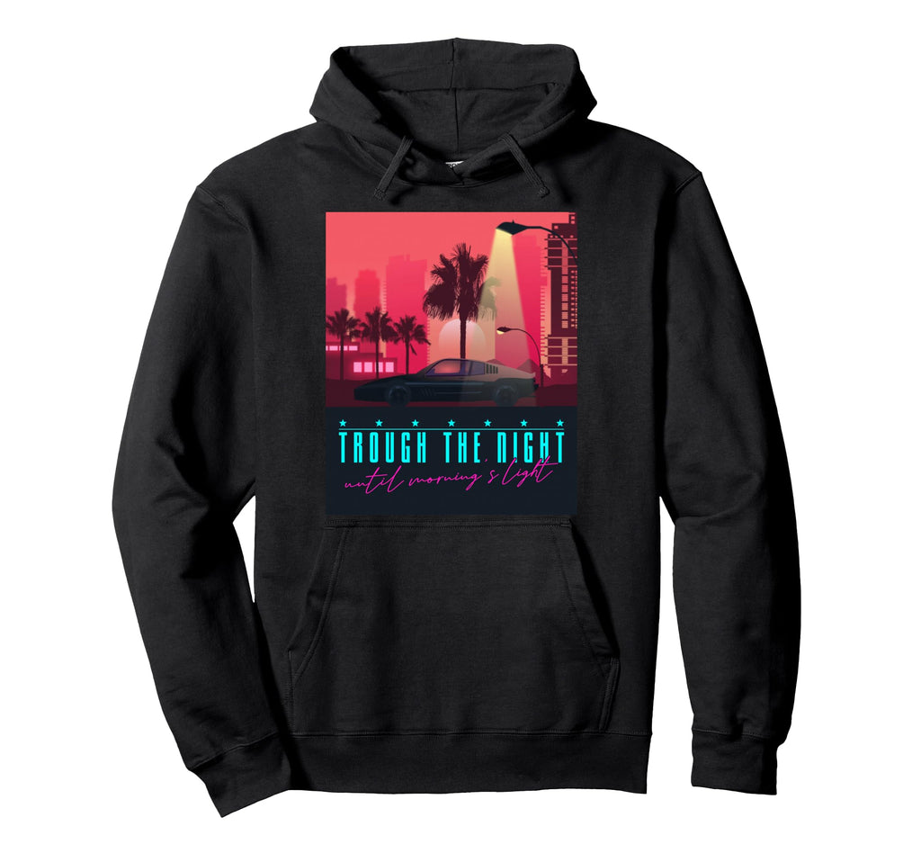 Synthwave Car 80S Decorative Palm Hoodie - Streetwear Style Men Women - T-Shirt, Sweatshirt, Hoodie