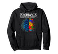 Funny Embrace Neurodiversity Brain Hoodie - Aesthetic Graphic Men Women - T-Shirt, Sweatshirt, Hoodie