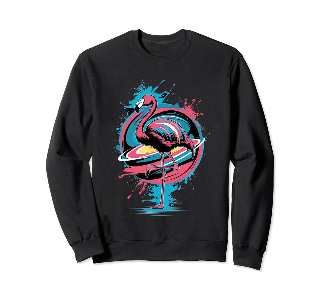 Pop Art Flamingo Paint Dripping Fun Sweatshirt - Graphic Print Men Women - T-Shirt, Sweatshirt, Hoodie