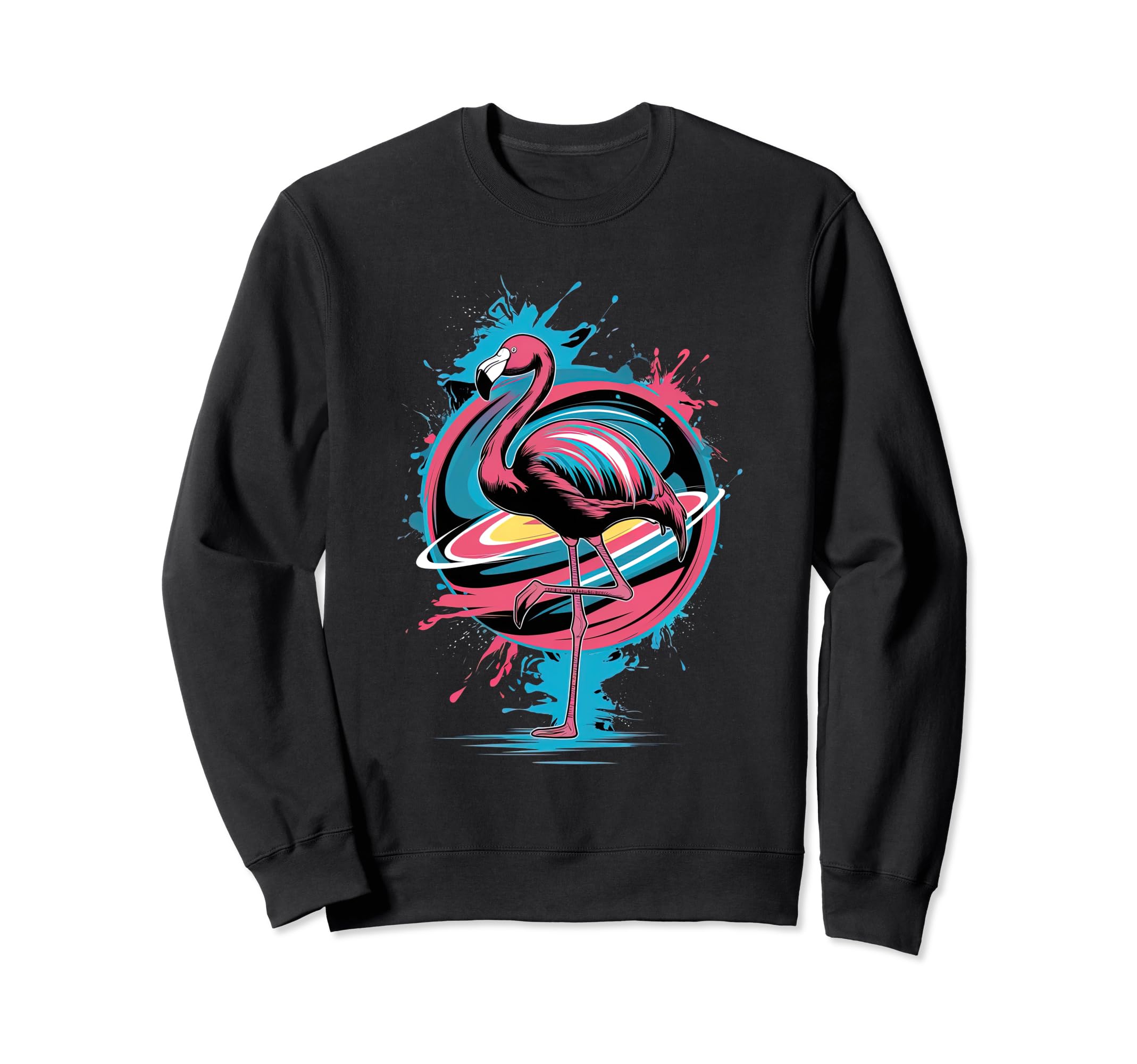 Pop Art Flamingo Paint Dripping Sweatshirt - Custom Art Print Men Women - T-Shirt, Sweatshirt, Hoodie