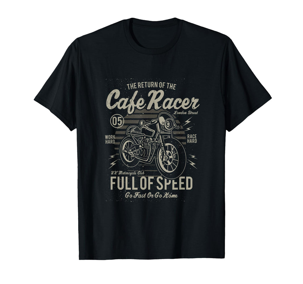 Cafe Racer Full Speed Motorcycle T-Shirt - Aesthetic Graphic Unisex - T-Shirt, Sweatshirt, Hoodie