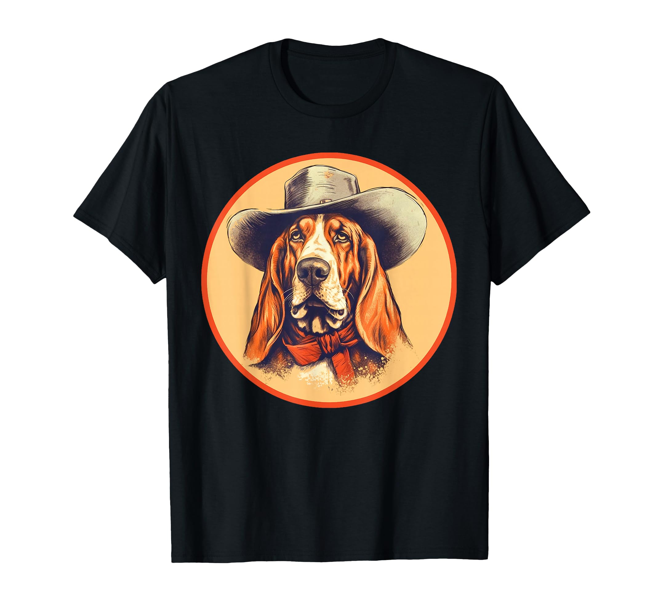 Basset Hound Cowboy Western Country T-Shirt - Aesthetic Graphic for Adults - T-Shirt, Sweatshirt, Hoodie