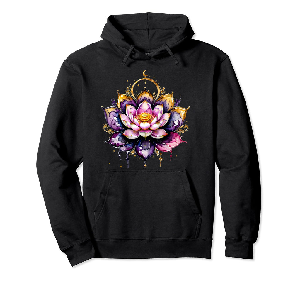 Lotus Flower Yoga Meditation Spiritual Hoodie - Aesthetic Graphic Unisex - T-Shirt, Sweatshirt, Hoodie