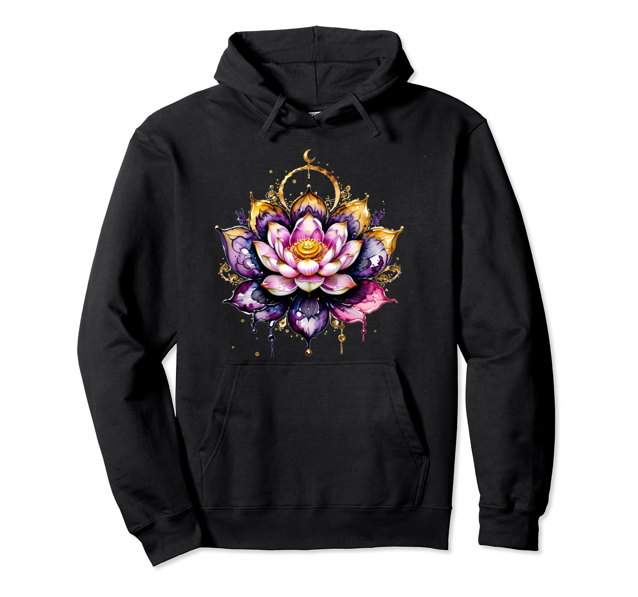 Lotus Flower Yoga Meditation Spiritual Hoodie - Aesthetic Graphic Unisex - T-Shirt, Sweatshirt, Hoodie