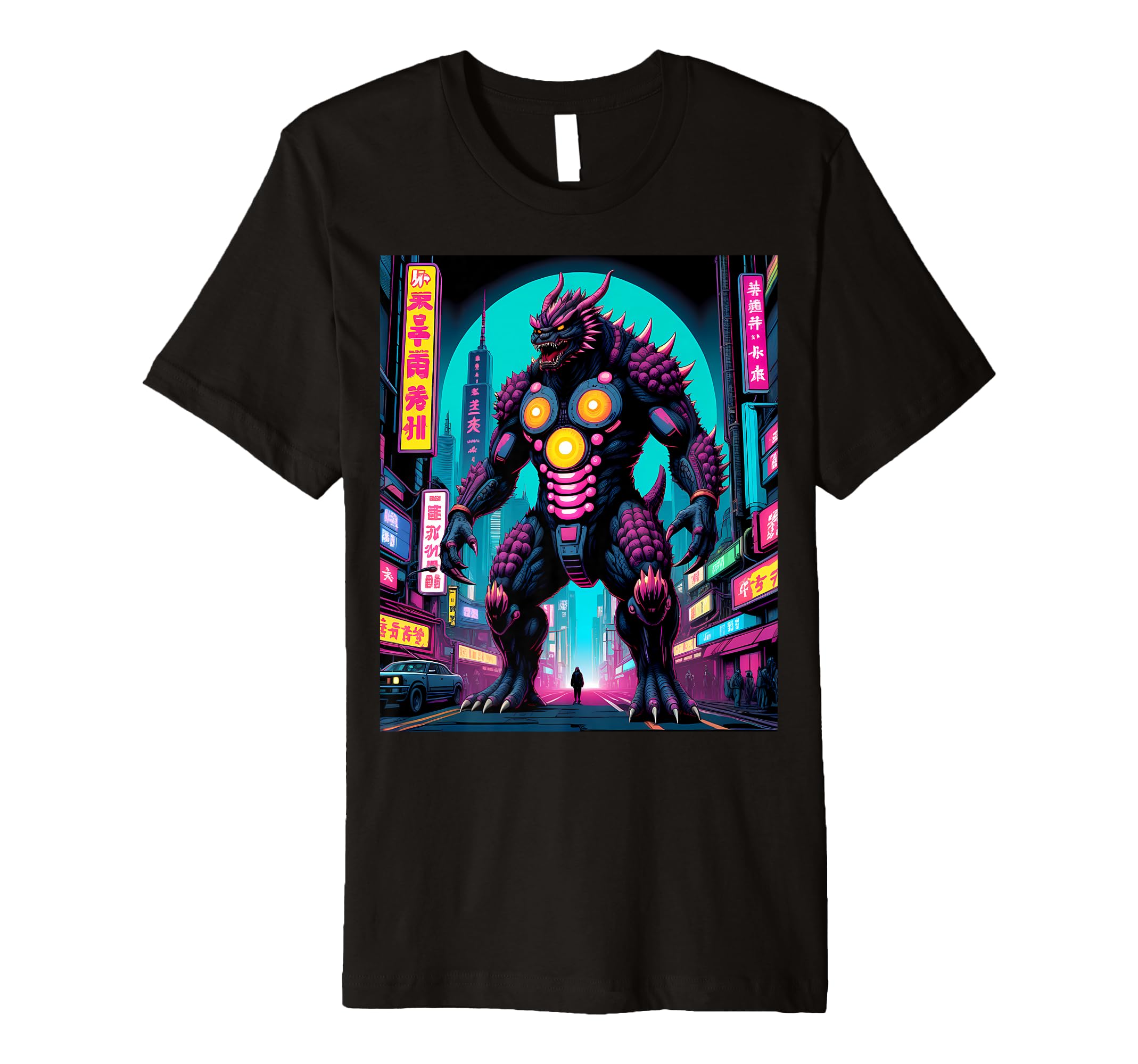Japanese Vaporwave Kaiju 80S Synthwave T-Shirt - Trendy Graphic Unisex - T-Shirt, Sweatshirt, Hoodie