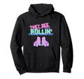 Roller Skate Funny 70S 80S Skating Disco Hoodie - Minimalist Print Unisex - T-Shirt, Sweatshirt, Hoodie