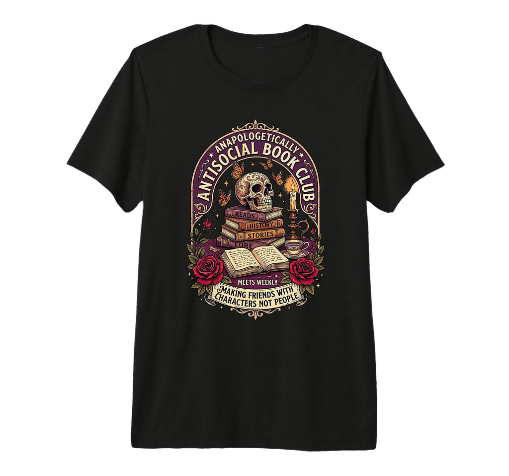 Unapologetically Antisocial Book Club T-Shirt - Minimalist Print Men Women - T-Shirt, Sweatshirt, Hoodie